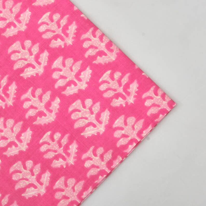 Watermelon and Lemonade Pink Indian Printed Cotton Napkins S/4