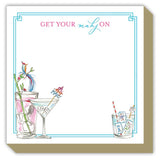 Handpainted Get Your Mahj ON Cocktails Luxe Notepad