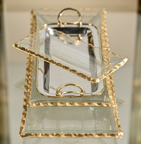 Clear Gold Rimmed Tray
