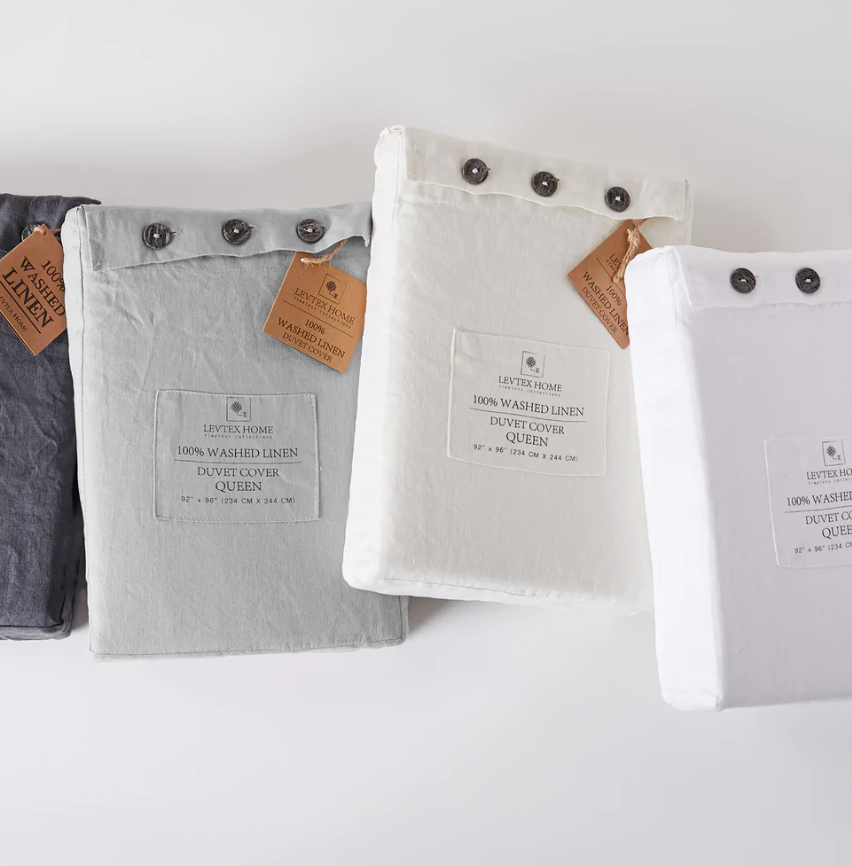 Washed Linen Sheet Set-White