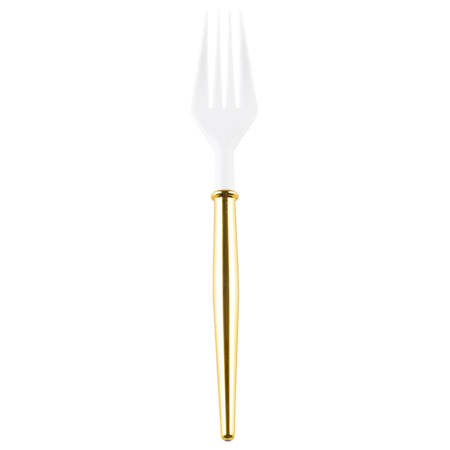 Cocktail Fork White/Gold