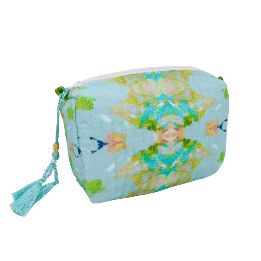 Stained Glass Blue Small Cosmetic Bag