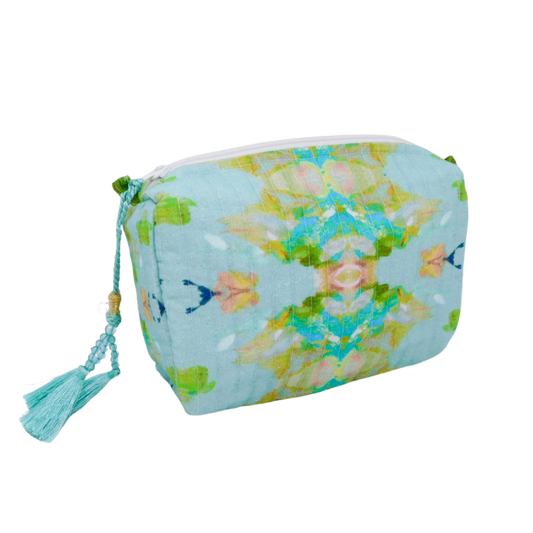 Stained Glass Blue Small Cosmetic Bag