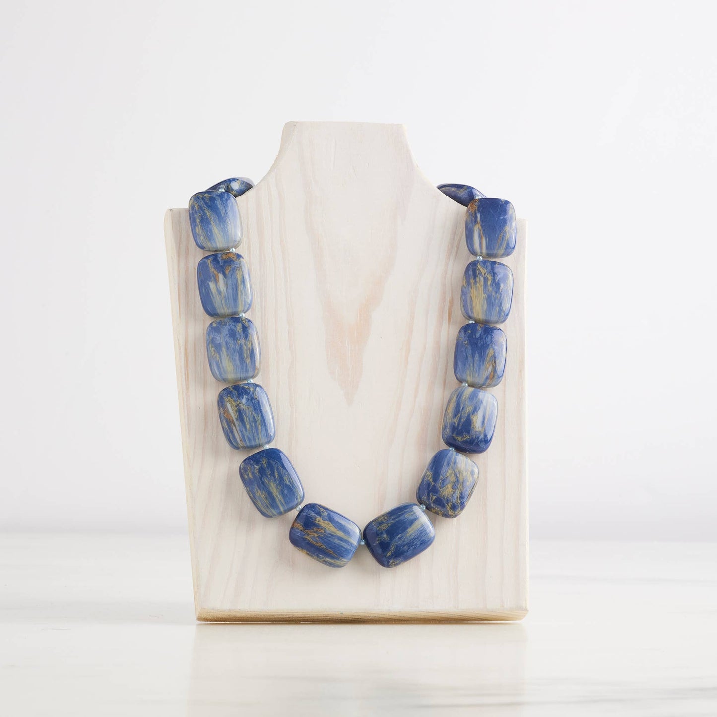 Blue Lapis Chicklet Cooling Necklace 20”