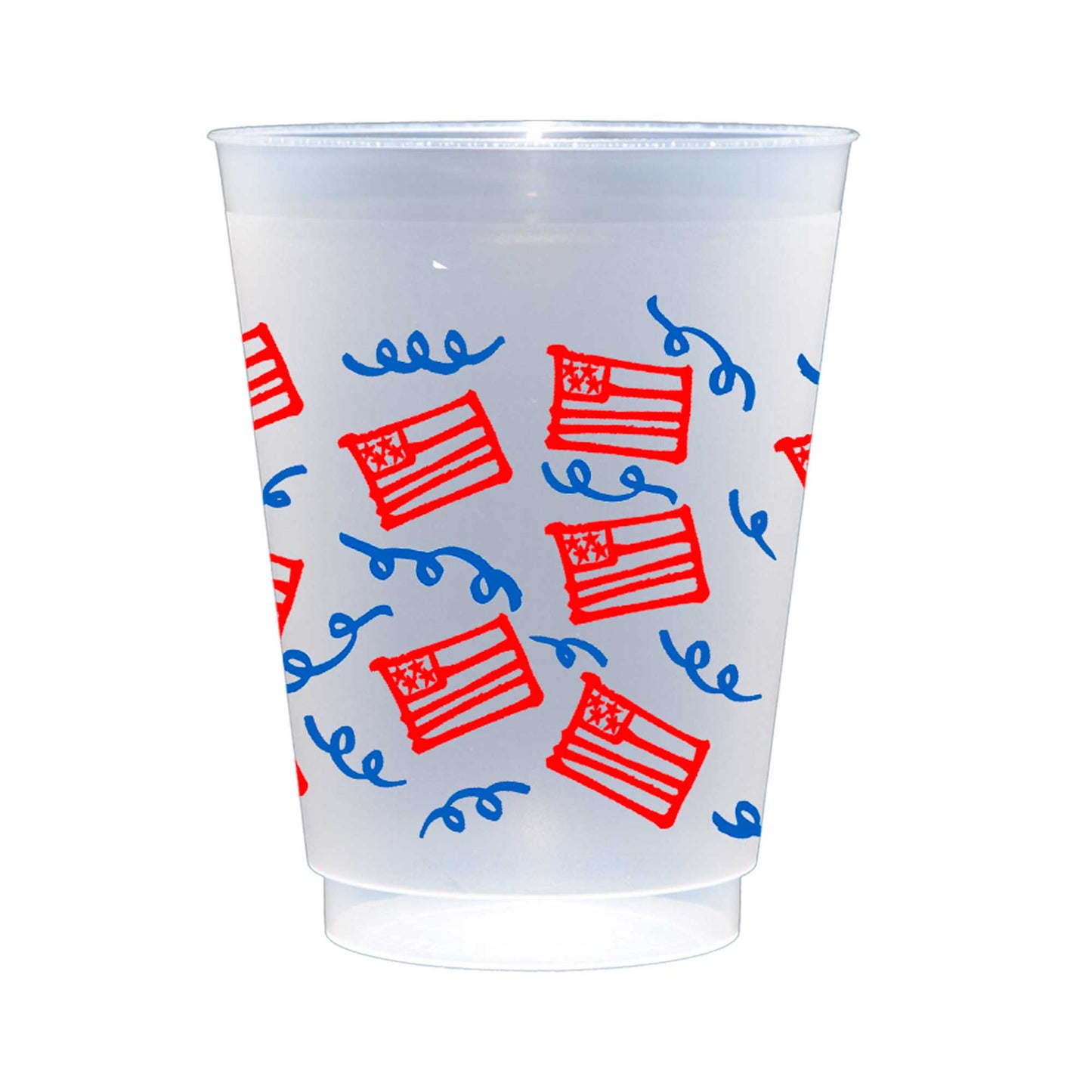 American Flag Frosted Cup