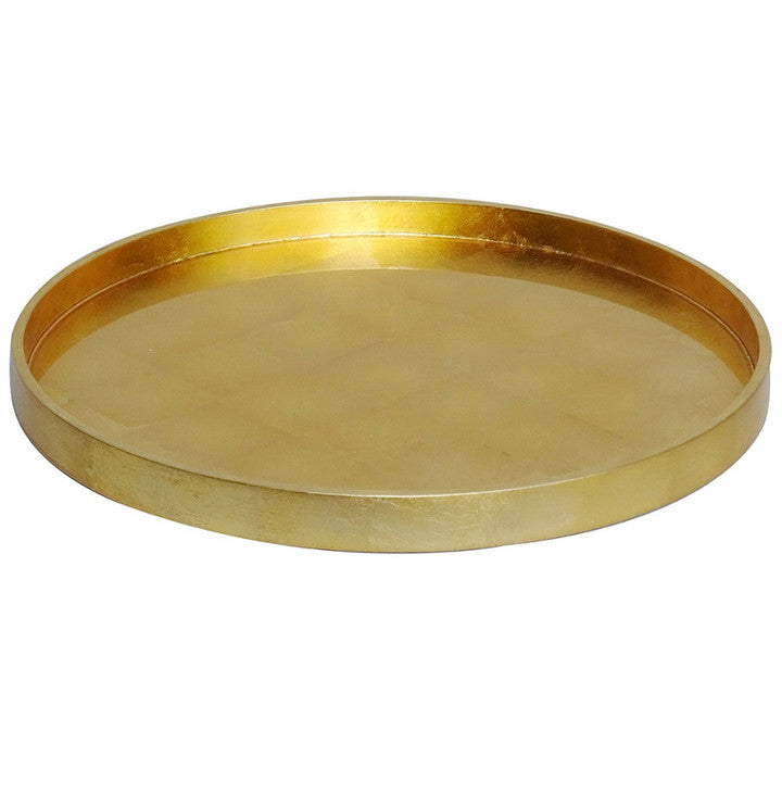 Round Gold Leaf Lacquer Tray-Small