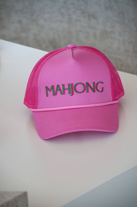 Pink Stitched Mahjong Hat