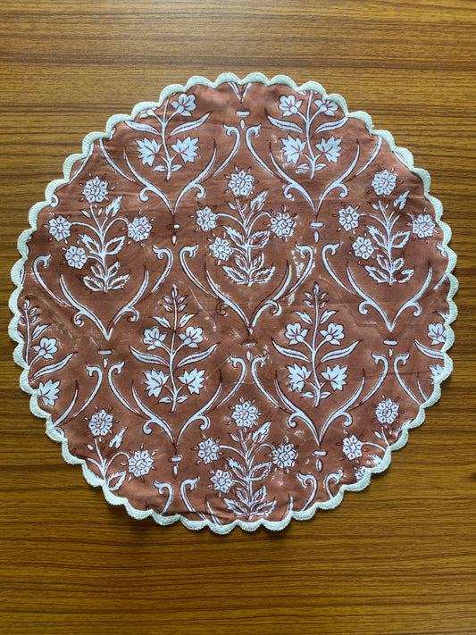 Tawny Brown Table Decor Cotton Round Place Mats