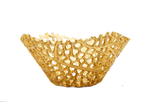 Lattice Design Gold Bowl