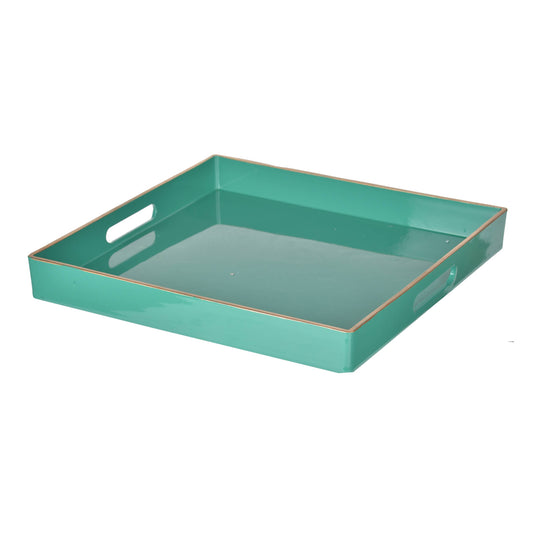 Turquoise Mimosa Square Tray