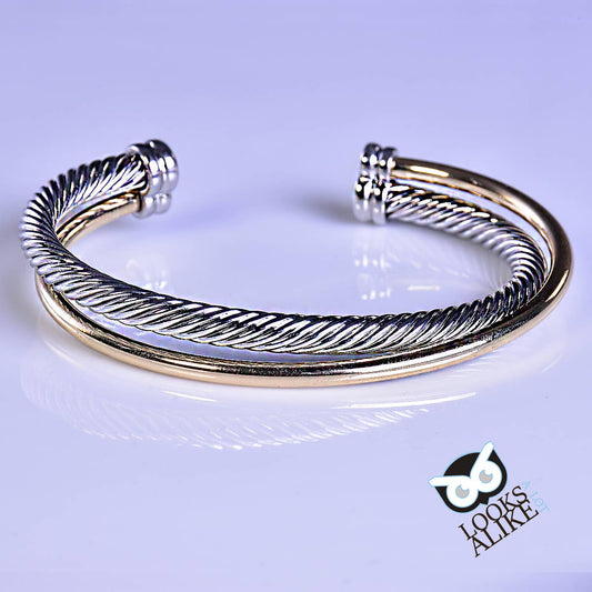 Two Tone Criss Cross Bangle